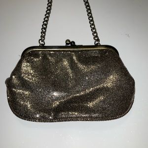 Express glittery gold clutch